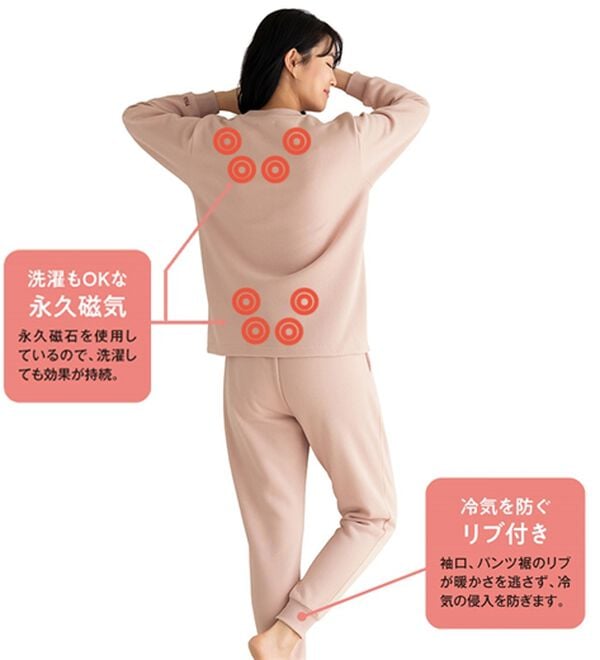 LAVIENNE（ラヴィエンヌ）の「【寝ながらほぐす】血行を改善してコリに効く裏シャギー血行促進ウェア＜ＰＯＬＯ　ＢＣＳ　ＨＯＭＥ＞（パジャマ・ルームウェア）」｜詳細画像