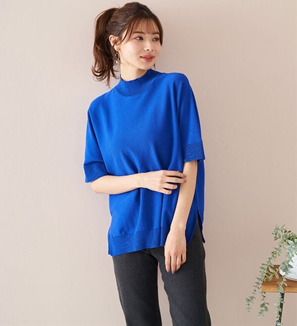 BELLUNA（ベルーナ）の「ガシガシ洗える！涼しげ夏用ドルマンニット（ニット・セーター）」｜詳細画像