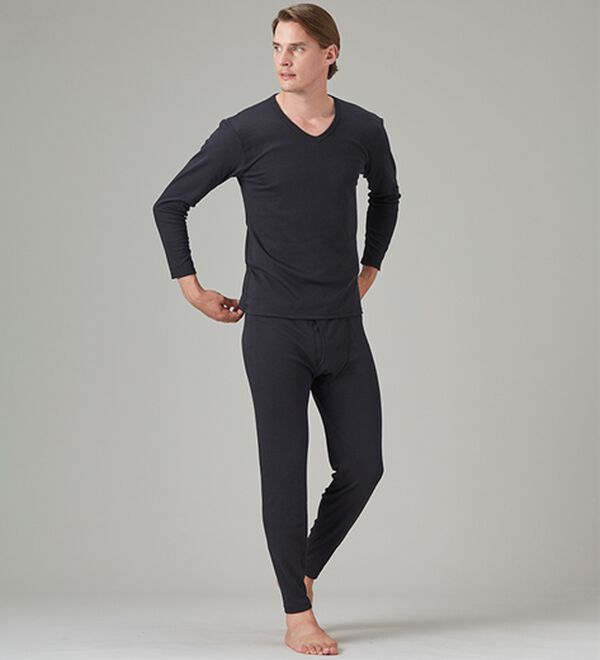 「【３色組】サーモケア（Ｒ）吸湿発熱綿混裏起毛インナー上下３色組（メンズ肌着・インナーウェア）」｜詳細画像