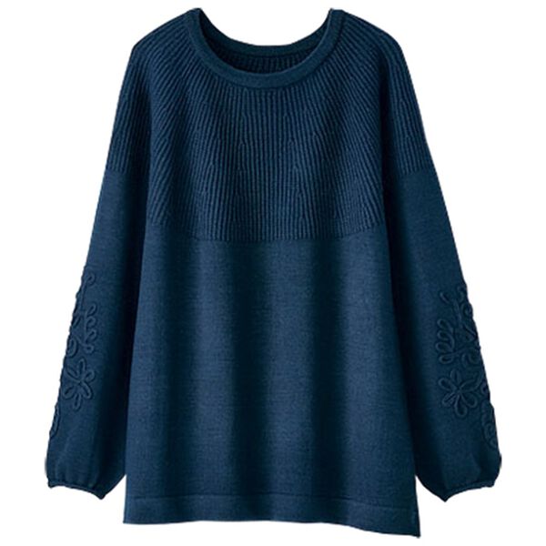 BELLUNA（ベルーナ）の「コード刺しゅうニットプルオーバー（ニット・セーター）」｜詳細画像