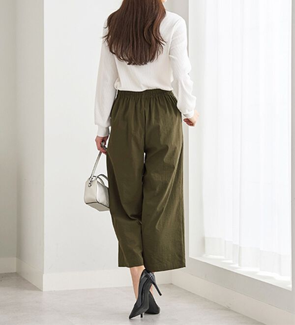 BELLUNA（ベルーナ）の「サラもち！快適ビンテージ調素材ワイドパンツ（ワイドパンツ・ガウチョ）」｜詳細画像
