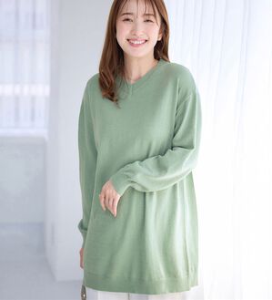 alotta（アロッタ）の「洗える！ゆるニットＶネックチュニック（チュニック）」｜詳細画像
