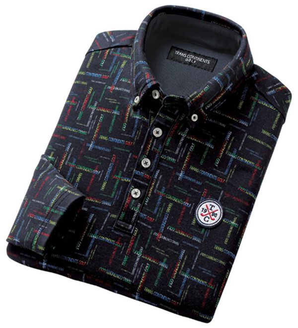 「＜トランスコンチネンツゴルフ＞スイング快適！立体裁断ポロシャツ（メンズシャツ）」｜ブラック