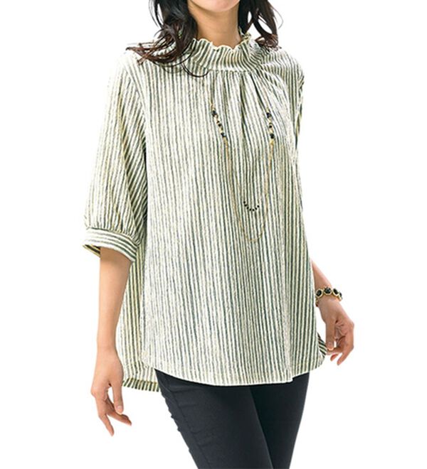 ルフラン（ルフラン）の「さらり涼やかブラウスみたい！プルオーバー（カットソー）」｜アイボリー系