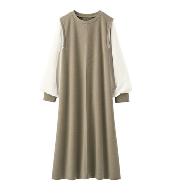 BELLUNA（ベルーナ）の「シアー袖デザインワンピース（その他ワンピース）」｜詳細画像