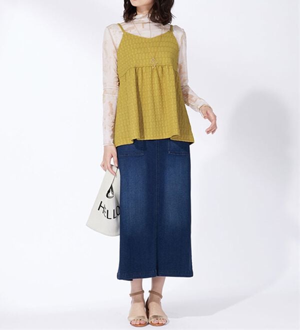 BELLUNA（ベルーナ）の「ジャカード素材バックリボンビスチェ（タンクトップ・キャミソール）」｜詳細画像