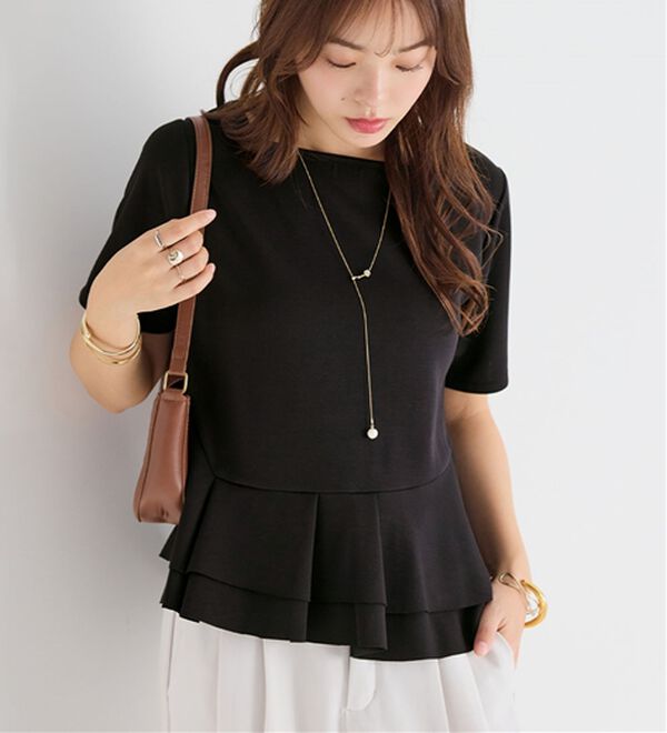 alotta（アロッタ）の「スクエアネックティアードトップス（カットソー）」｜詳細画像