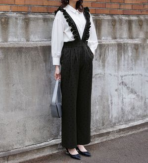 RANAN（ラナン）の「フリルデザインサロペット（フルレングスパンツ）」｜詳細画像