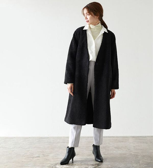 ノーカラーボアコート - ベルーナ【公式】