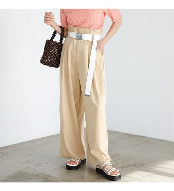 GeeRA（ジーラ）の「ベルト付ツイルパンツ（フルレングスパンツ）」｜詳細画像