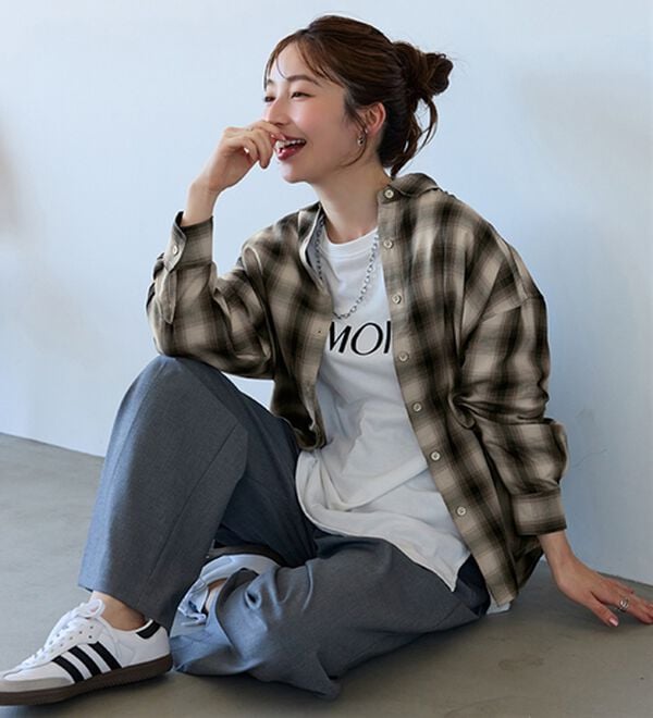 BELLUNA（ベルーナ）の「サラッと軽い！チェック柄シャツ（シャツ）」｜詳細画像