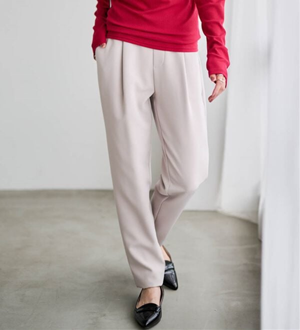 RANAN（ラナン）の「あったか！裏起毛美脚シルエットタックパンツ（フルレングスパンツ）」｜詳細画像