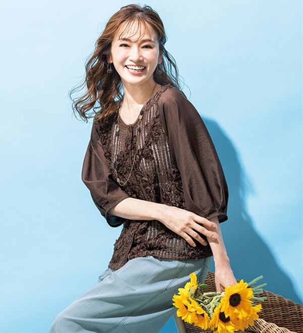 ルフラン（ルフラン）の「フラワーメッシュのブラウスジャケット（シャツ）」｜詳細画像