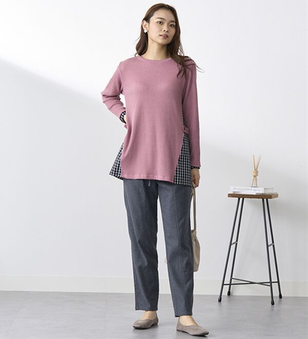 BELLUNA（ベルーナ）の「綿１００％やわらかゆるパンツ（フルレングスパンツ）」｜詳細画像