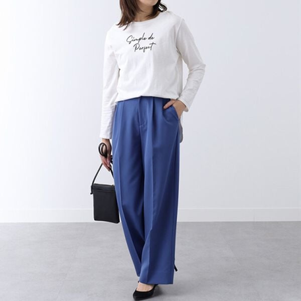 BELLUNA（ベルーナ）の「ボタンデザインセンタープレスワイドパンツ（ワイドパンツ・ガウチョ）」｜詳細画像