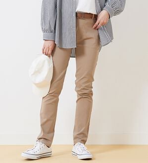 BELLUNA（ベルーナ）の「チノ見えストレッチ素材スリムパンツ（フルレングスパンツ）」｜詳細画像