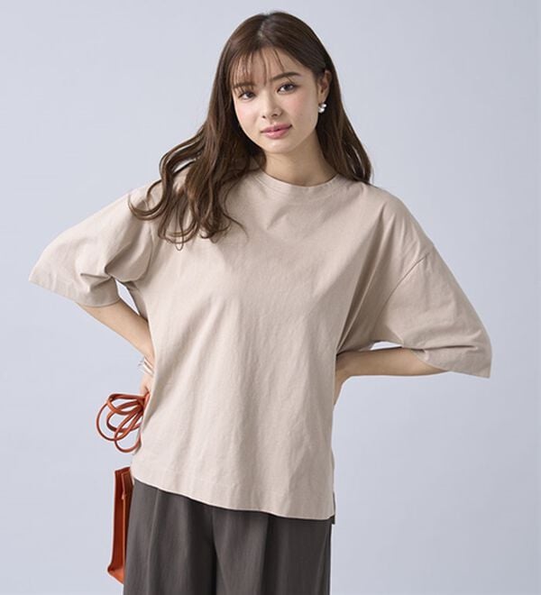 BELLUNA（ベルーナ）の「ひんやリッチコットン大人のゆったりプルオーバー（カットソー）」｜詳細画像