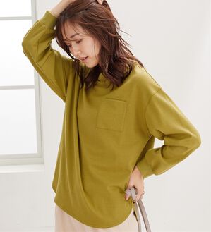 BELLUNA（ベルーナ）の「吸湿発熱ポンチ素材袖切替プルオーバー（カットソー）」｜詳細画像