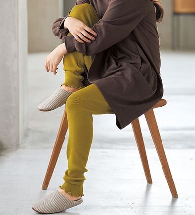 BELLUNA（ベルーナ）の「ハピネスコットン１００％ニットリブ温活レギンス（スパッツ・レギンス）」