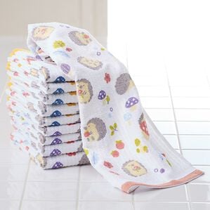 「かわいいお買得フェイスタオル１０枚組（タオル）」｜ハリネズミ