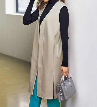 VINNO（ヴィノ）の「カットメルトンロングジレ（ジレ）」