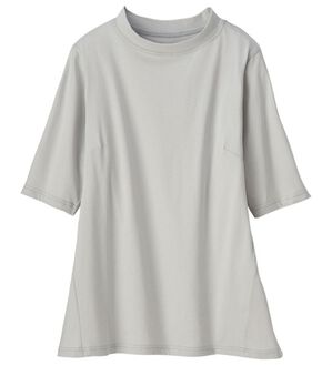 LAVIENNE（ラヴィエンヌ）の「綿１００％サイド切替スタンド衿Ｔシャツ（カットソー）」｜詳細画像