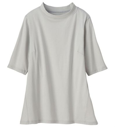 LAVIENNE（ラヴィエンヌ）の「綿１００％サイド切替スタンド衿Ｔシャツ（カットソー）」