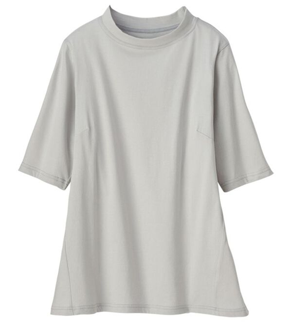 LAVIENNE（ラヴィエンヌ）の「綿１００％サイド切替スタンド衿Ｔシャツ（カットソー）」｜詳細画像