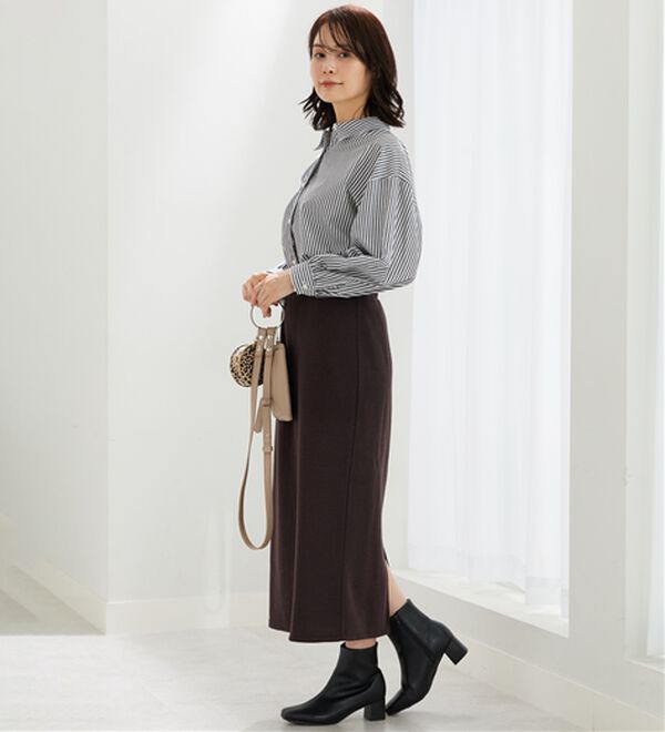 BELLUNA（ベルーナ）の「ふんわり起毛素材ナロースカート（ロングスカート）」｜詳細画像