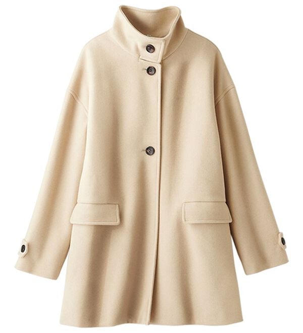 BELLUNA（ベルーナ）の「ウール調スタンド衿ミドル丈コクーンコート（ハーフコート）」｜詳細画像