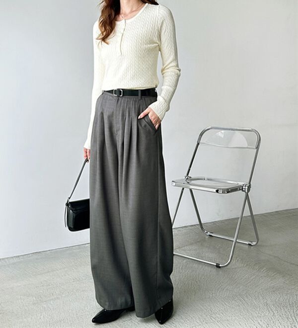 GeeRA（ジーラ）の「３タックワイドパンツ（フルレングスパンツ）」｜詳細画像