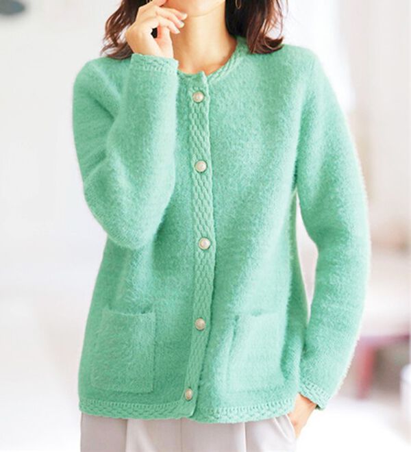 BELLUNA（ベルーナ）の「シャギーニット素材編地使いカーディガン（ニットカーディガン）」｜詳細画像