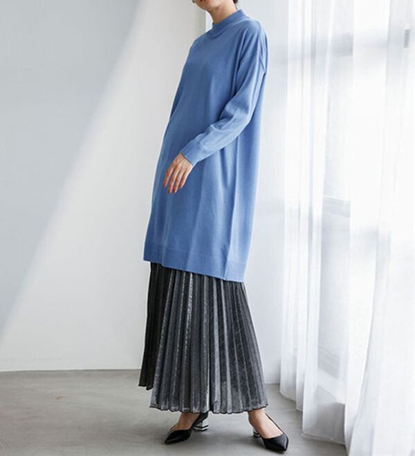 RANAN（ラナン）の「カシミヤタッチニットチュニックワンピース（チュニック）」｜詳細画像