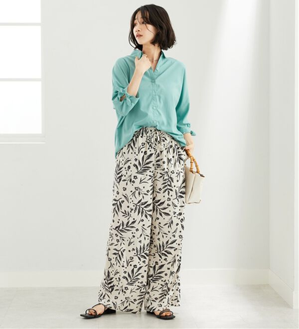 BELLUNA（ベルーナ）の「【吸水速乾】イージーケア！袖リボンシャツチュニック（チュニック）」｜詳細画像