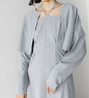 GeeRA（ジーラ）の「ミックス見えリブ素材ワンピ＆カーディガン（アンサンブル）」｜詳細画像
