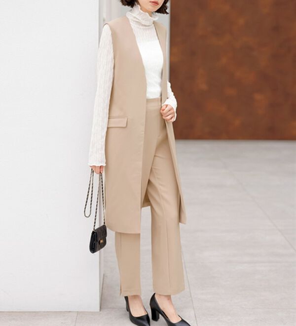 GeeRA（ジーラ）の「【２点セット】ロングジレセットアップスーツ（パンツスーツ）」｜詳細画像