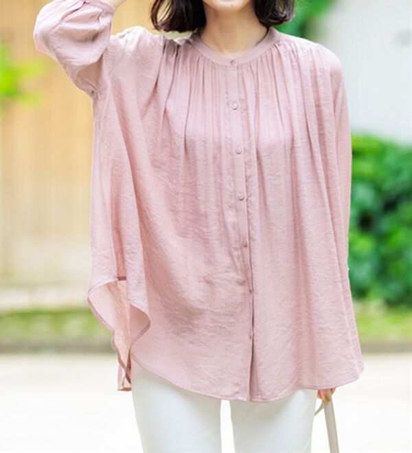 BELLUNA（ベルーナ）の「スラブ素材ギャザーデザインブラウス（ブラウス）」｜詳細画像