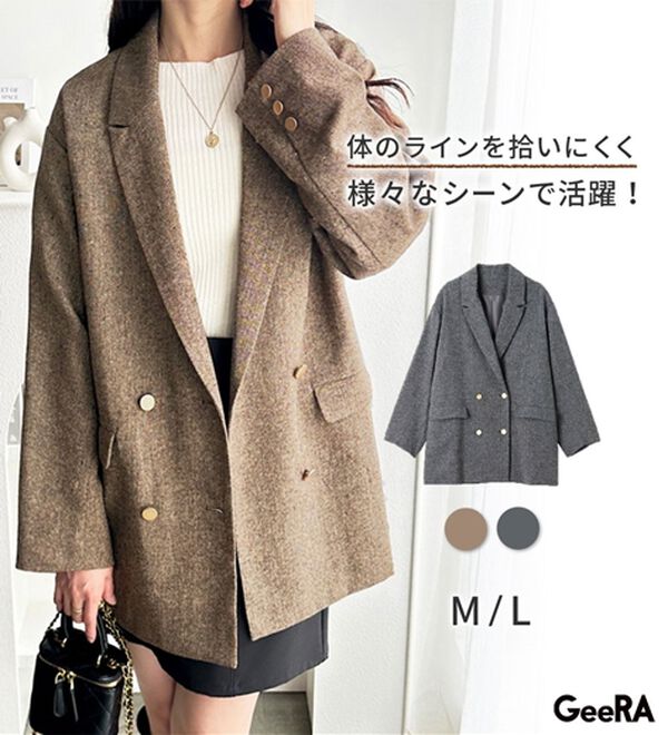 GeeRA（ジーラ）の「オーバーサイズダブルテーラードジャケット（テーラードジャケット）」｜詳細画像
