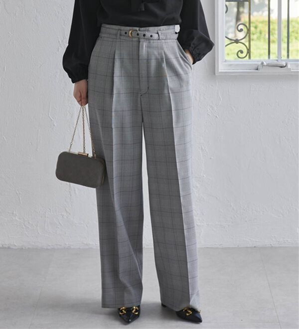 RANAN（ラナン）の「洗える！ベルト付ワイドパンツ（ワイドパンツ・ガウチョ）」｜詳細画像