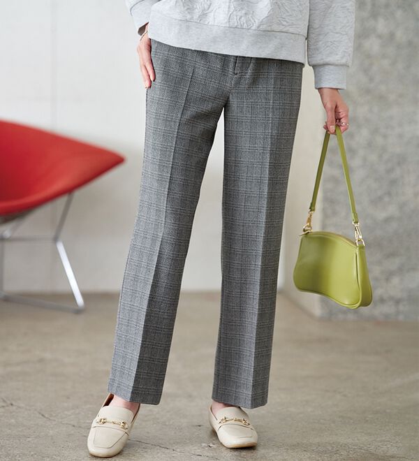 サマ見え（SW）ウール調素材ストレートパンツ - ベルーナ【公式】