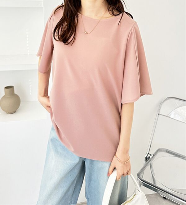 GeeRA（ジーラ）の「スリット入りフレアースリーブＴブラウス（ブラウス）」｜詳細画像