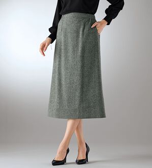 BELLUNA（ベルーナ）の「【尾州】日本製ウール混スカート（フルレングスパンツ）」｜詳細画像