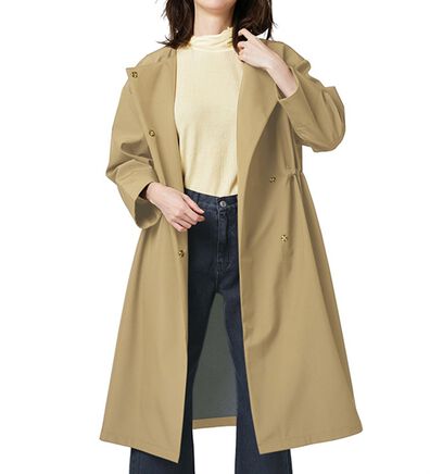 RANAN（ラナン）の「２つの機能付！ロング丈ノーカラーコート（ロングコート）」