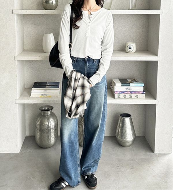 GeeRA（ジーラ）の「前後２ＷＡＹシアースラブヘンリーネックカットソー（カットソー）」｜詳細画像