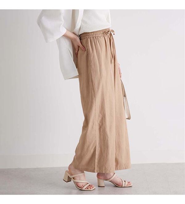 GeeRA（ジーラ）の「麻入りリラックスワイドパンツ（ワイドパンツ・ガウチョ）」｜詳細画像