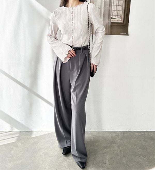 GeeRA（ジーラ）の「着回し自在なジャカードトップス（カットソー）」｜詳細画像