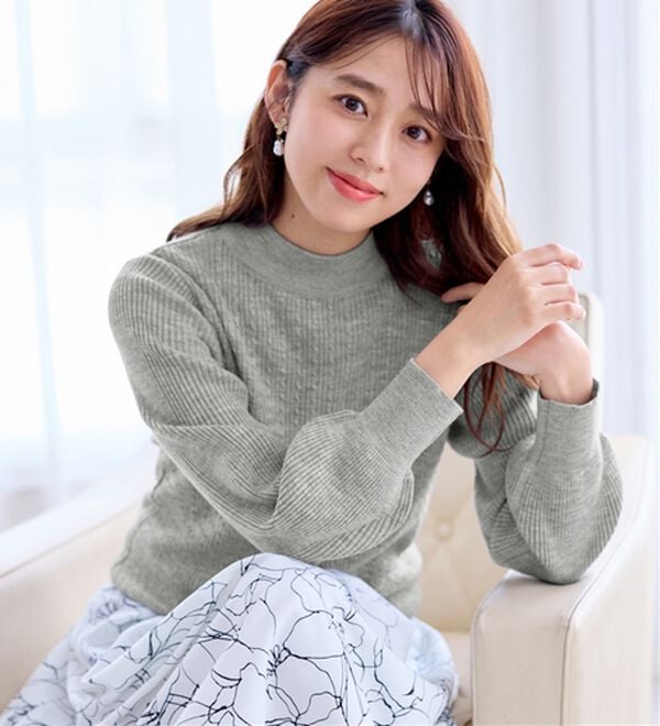 alotta（アロッタ）の「洗える！カシミヤタッチミニケーブルニット（ニット・セーター）」｜詳細画像