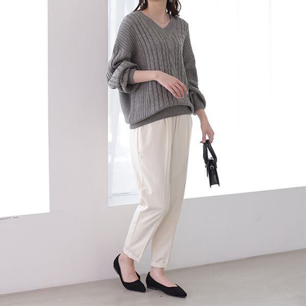 GeeRA（ジーラ）の「美脚とろみタックパンツ（フルレングスパンツ）」｜詳細画像