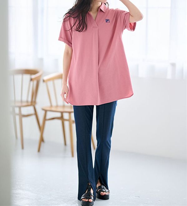 RANAN（ラナン）の「＜ＦＩＬＡ＞吸汗速乾・ＵＶ対策　鹿の子チュニックポロシャツ（チュニック）」｜詳細画像