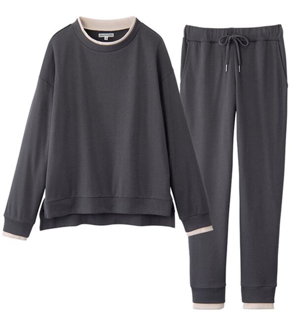 YU'NOW（ユナウ）の「レイヤード風プルオーバーセット（パジャマ・ルームウェア）」｜詳細画像